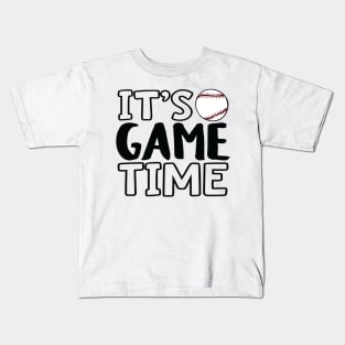 "It's Game Time", Baseball White Kids T-Shirt